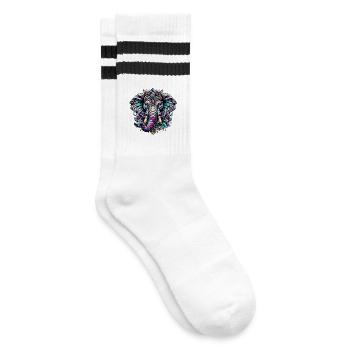 Elephant - Striped tennis socks - white/black - Right