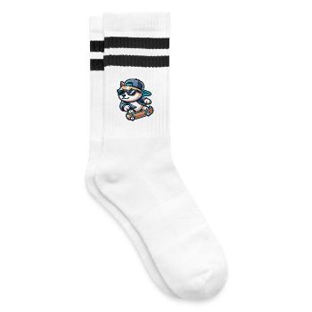 Corgi Boarder : l’acolyte du patineur - Chaussettes de tennis - blanc/noir - Droite