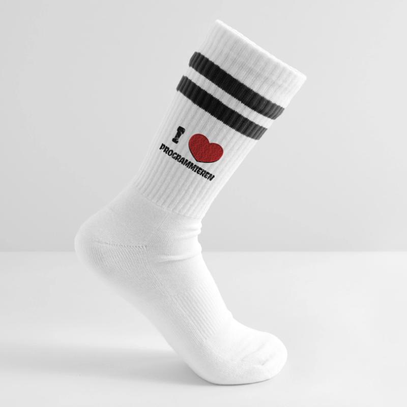 Developer Herz Webentwickler Statement Computer Gestreifte Tennissocken