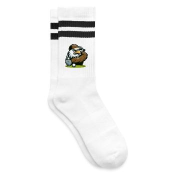 Eagle Ace: Der Golf-Pro - Gestreifte Tennissocken - Weiß/Schwarz - Rechts