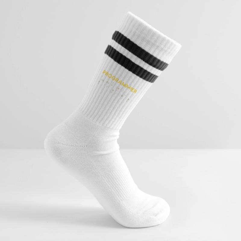 Developer Statement Coden Skripting Webentwickler Gestreifte Tennissocken