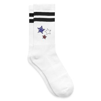 STAR. STARS. FEAST. ANNIVERSARY. CHRISTMAS - Striped tennis socks - white/black - Right