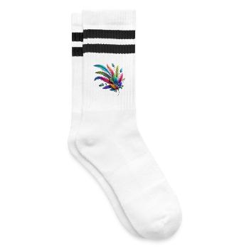 Plumes colorées. Vif et détaillé - Chaussettes de tennis - blanc/noir - Droite