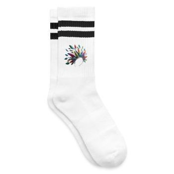Plumes colorées. Vif et détaillé - Chaussettes de tennis - blanc/noir - Droite