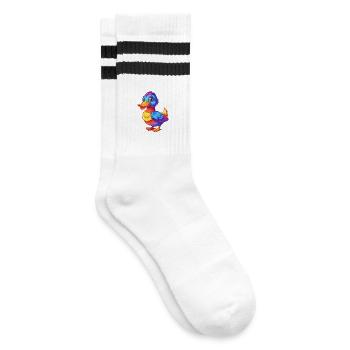 canard coloré Kawaii personnage de dessin animé Clipart - Chaussettes de tennis - blanc/noir - Droite