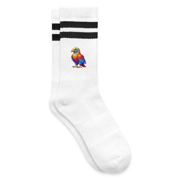 Pygargue à tête blanche Coloré Kawaii Dessin animé Personnage Oiseau - Chaussettes de tennis - blanc/noir - Droite