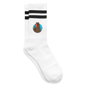 Capybara Social-Media-Influencer - Gestreifte Tennissocken - Weiß/Schwarz - Rechts