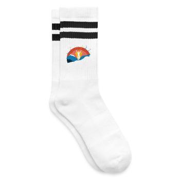 Montagnes cyclables Stelvio Ventoux Alpe d’Huez KOM - Chaussettes de tennis - blanc/noir - Droite