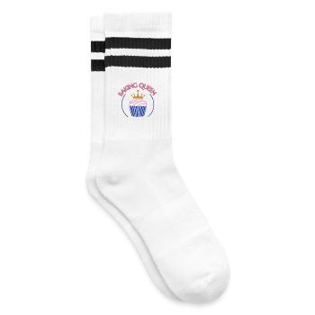 Baking Queen customizable - Striped tennis socks - white/black - Right