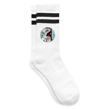 Panda roux heureux dans la jungle - Chaussettes de tennis - blanc/noir - Droite