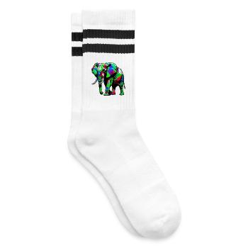 Elephant - Striped tennis socks - white/black - Right