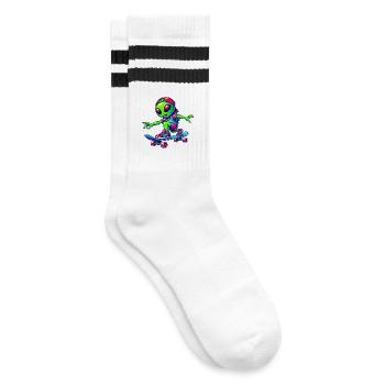 Skateur Alien Design - Chaussettes de tennis - blanc/noir - Droite