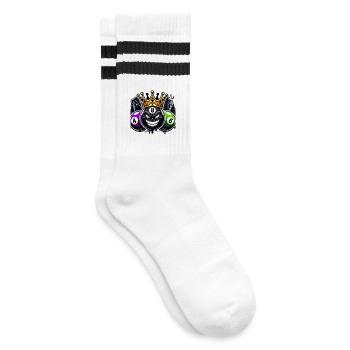 Billiard King – The 8-Ball Reign - Striped tennis socks - white/black - Right