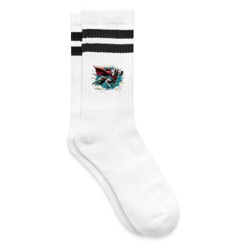Super Hund Weimaraner Weimi Cape Umhang Geschenk - Gestreifte Tennissocken - Weiß/Schwarz - Rechts