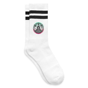 Jet Pilot – Air Force - Striped tennis socks - white/black - Right
