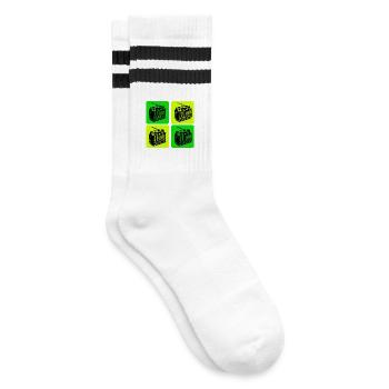 Vintage Radio Design - Striped tennis socks - white/black - Right
