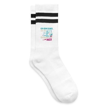 I see things that you deleted - Striped tennis socks - white/black - Right