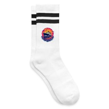 Kreuzfahrtschiff Kreutzfahrt - Gestreifte Tennissocken - Weiß/Schwarz - Rechts