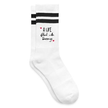 Kirchenreligion Liebesherz - Gestreifte Tennissocken - Weiß/Schwarz - Rechts