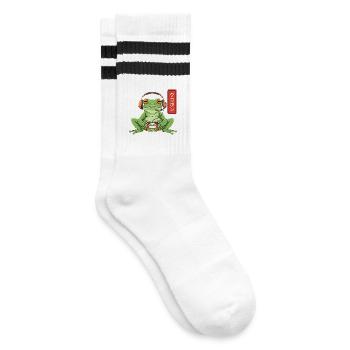 Joueur japonais grenouille Art Hommes Femmes Garçons Drôles - Chaussettes de tennis - blanc/noir - Droite