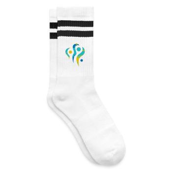 yoga-design_24 - Gestreifte Tennissocken - Weiß/Schwarz - Rechts