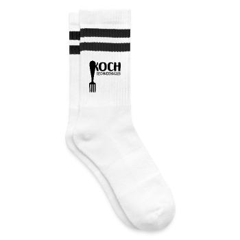 Geschmacksmanager Papa Koch - Gestreifte Tennissocken - Weiß/Schwarz - Rechts