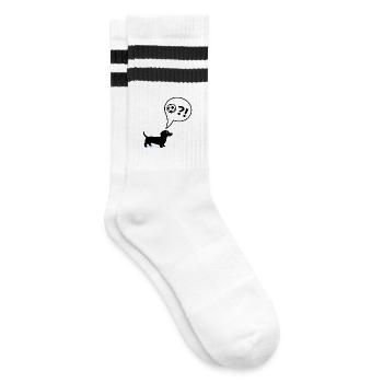 Dachshund Dogs Football - Striped tennis socks - white/black - Right