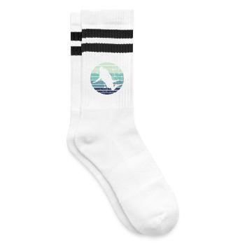 Taucher Tauchen - Gestreifte Tennissocken - Weiß/Schwarz - Rechts