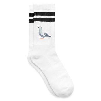 pigeon pigeon peace dove peace lol suprem voge - Striped tennis socks - white/black - Right