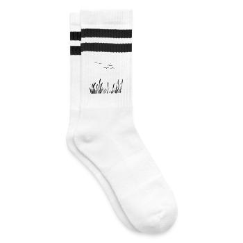 Amour de la nature - oiseaux, soleil, roseaux - Chaussettes de tennis - blanc/noir - Droite