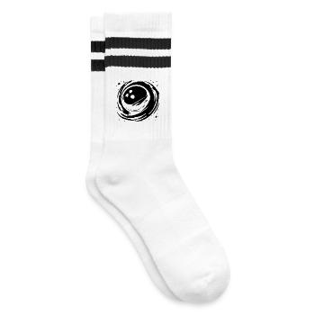 Bowling Graphics - Striped tennis socks - white/black - Right