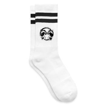 Kickboxen - Gestreifte Tennissocken - Weiß/Schwarz - Rechts