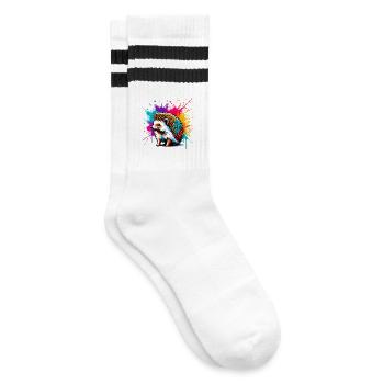 Hérisson - Chaussettes de tennis - blanc/noir - Droite