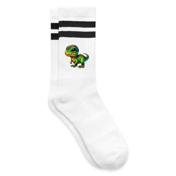 Dinosaure - Chaussettes de tennis - blanc/noir - Droite