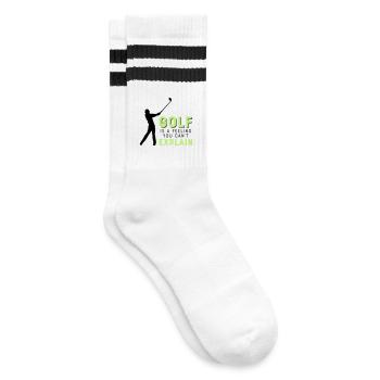 Golf - Gestreifte Tennissocken - Weiß/Schwarz - Rechts