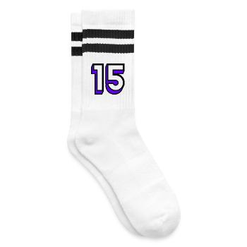 15. 15 YEARS. 15th ANNIVERSARY. BIRTHDAY 15 YEARS. - Striped tennis socks - white/black - Right