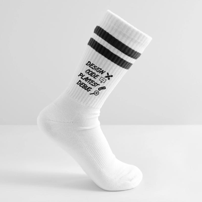 Design Code Playtest Debug Gestreifte Tennissocken