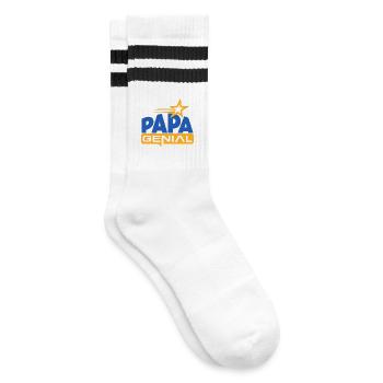 Toller Vater - Gestreifte Tennissocken - Weiß/Schwarz - Rechts