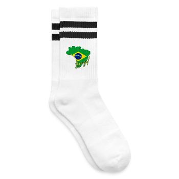 Carte du Brésil, drapeau du Brésil - Chaussettes de tennis - blanc/noir - Droite
