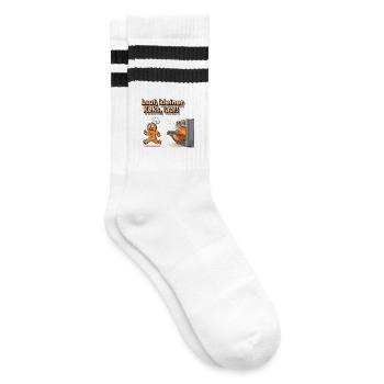 Run, little cookie, run! - Striped tennis socks - white/black - Right