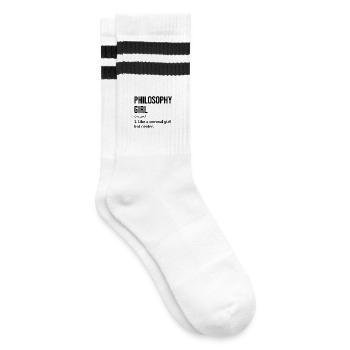 Philosophie fille drôle de dicton - Chaussettes de tennis - blanc/noir - Droite