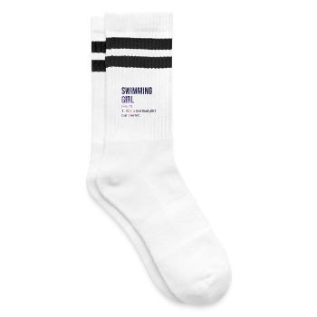 Schwimmen - Gestreifte Tennissocken - Weiß/Schwarz - Rechts
