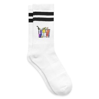 Cocktails - Gestreifte Tennissocken - Weiß/Schwarz - Rechts