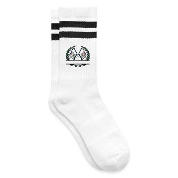 Fahnen USA West Virginia Lorbeerkranz Banner - Gestreifte Tennissocken - Weiß/Schwarz - Rechts