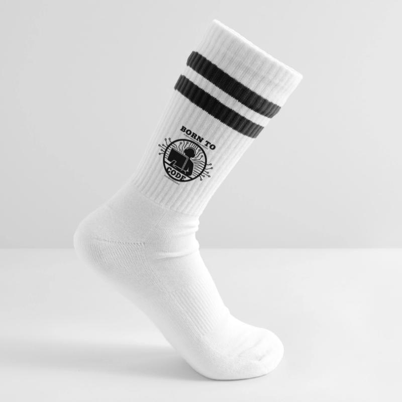 Coder Born to Code Programmer Striped tennis socks