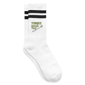 Traktormechaniker Dieselreparatur Tech - Gestreifte Tennissocken - Weiß/Schwarz - Rechts