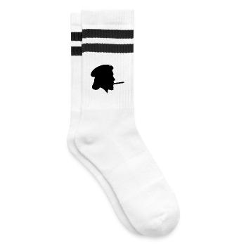 che - Gestreifte Tennissocken - Weiß/Schwarz - Rechts