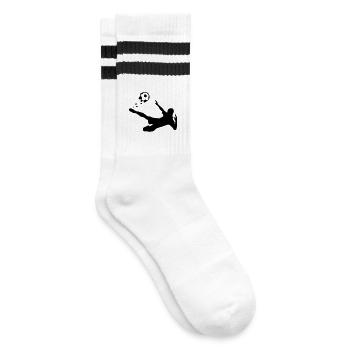 Fußball - Gestreifte Tennissocken - Weiß/Schwarz - Rechts