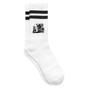 Simson Duo Krause - Gestreifte Tennissocken - Weiß/Schwarz - Rechts