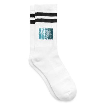 Schildkröte - Gestreifte Tennissocken - Weiß/Schwarz - Rechts